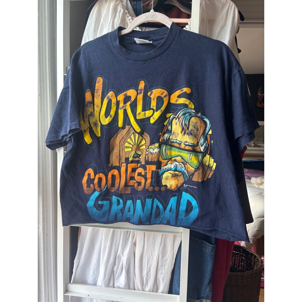 Saturday's‎ Hero Graphic Tee Mens Large Navy Worlds Coolest Grandad 1994 Vintage